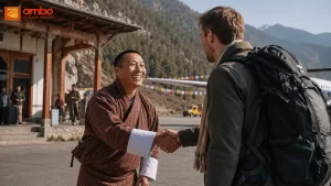 Licensed Bhutan tour guide welcoming a traveler at Paro airport