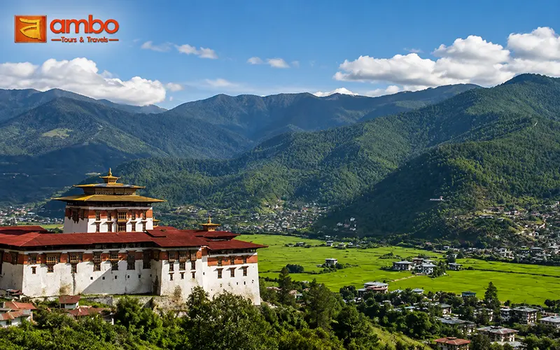 Paro valley and dzong, Bhutan